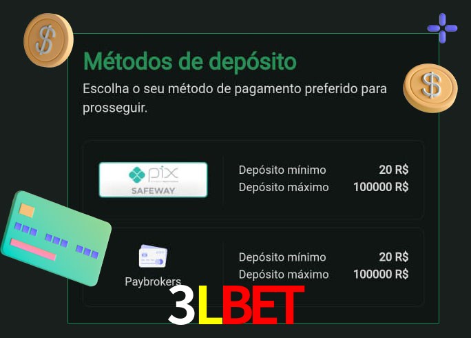 O cassino 3Lbet oferece uma grande variedade de métodos de pagamento